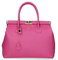 Chicca Borse Borsa top handle donna borsa a mano in pelle dollaro borsa media italiana - Fucsia