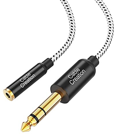 CableCreation 3.5mm Klinke auf 6.35mm Klinke Kabel 6FT, TRS 6,35 mm 1/4 Stecker auf 3,5 mm 1/8 Buchse Stereoklinke Audioadapter für Verstärker, Gitarre, Klavier, Laptop, Heimkino, Telefon