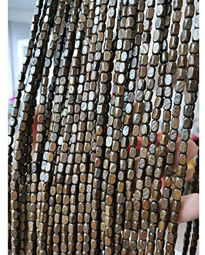 GIVROLDZ Perlenvorhang Tür Vorhang Hölzern, Natur 40/50/60/70/80 Strands Quaste Teiler Sichtschutz Eingang Schlafzimmer Wohnzimmer 8 Farben, Angepasst,D,120x220cm(3.9x7.22ft)