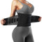FEimaX Ceinture de Sudation Abdominale pour Femme Homme Ceinture Amincissante Sauna Gaine Ventre Plat Corset Minceur Serre Taille Soutien du Dos et Lombaire pour Fitness Sport (M, Noir)