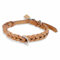 Monkimau Halsband Hund echt Leder Hunde Halsbänder beige geflochten Lederhalsband verstellbar Dog Collar Hundehalsband (XL-L: 30mm x 70cm)