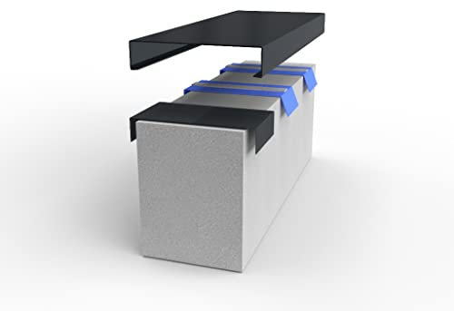 Alu-Mauerabdeckung Komplettsystem - Abdeckung 1,0 m inkl. 2x Schnapphalter und 1x Stoßblech - Größe: M, Farbe: Anthrazit RAL 7016