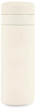 W&P Porter Insulated Bottle 20 oz | Clean Taste Ceramic Coating for Water, Coffee, & Tea | Wide Mouth Vacuum Insulated | Dishwasher Safe, Cream