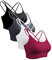 Sykooria Sport BH Damen Gepolstert Bustier Damen BH ohne Buegel Spaghettiträger Cross Back Design Push up BH Sport Bra Top für Yoga Fitness, Schwarz+Dunkelgrau+Weinrot+Weiß S