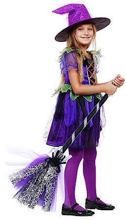 FOMIYES Kinderbesen Halloween Hexenbesen Hexenbesen Kinder Reisigbesen (Violett)