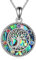 YAFEINI Tree of Life 7 Chakra Pendant Necklace 925 Sterling Silver Abalone Shell Tree of Life Jewelry Gift for Women Men (J-7 Chakra Tree of Life Necklace)