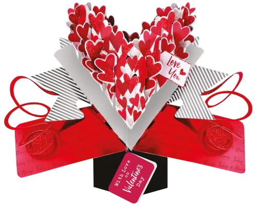 Love Hearts With Love On Valentine's Day Pop Up Card 3D Greeting Cards POP048V02