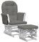 vidaXL Schaukelsessel mit Hocker, Schaukelstuhl für Kinderzimmer Schlafzimmer Wohnzimmer, Relaxsessel mit Gleitfunktion, Gleitender Schaukelsessel Relaxstuhl, Dunkelgrau Stoff