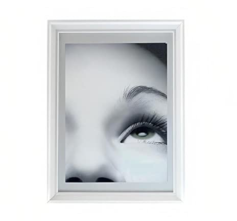 PLUS HOME Marcos De Foto O Portafoto Madera Para Pared De Panel De Cristal Sencillo.BLANCO 30x40