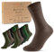 sockenkauf24 Calcetines Clásicos Hombre Mujer 10 Pares Algodón Comodos Transpirables (Verde Marrón Negro 35-38)
