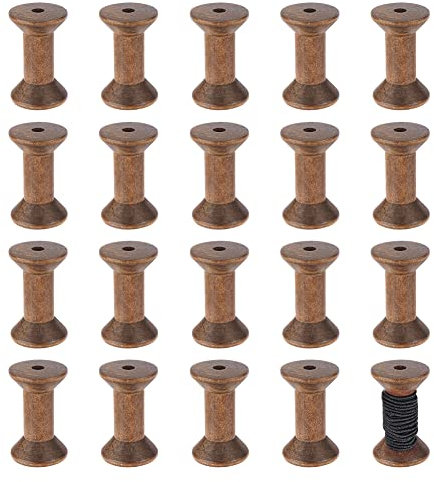 BENECREAT 16 antike Leere Garnspulen, 1.87/ 50 mm Holzleerspulen Holzbandspulen Spulen Für Drahtwebkunst DIY Holzprojekte