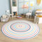 TT Home Babyzimmer Teppich Rund Kinderzimmer Waschbar Regenbogen Sonne, Farbe:Grau Blau Gelb, Größe:120 cm Rund