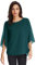 GRACE KARIN Women Casual Lightweight Chiffon Tops 3/4 Sleeves Round Neck T Shirt for Summer Forest Green M