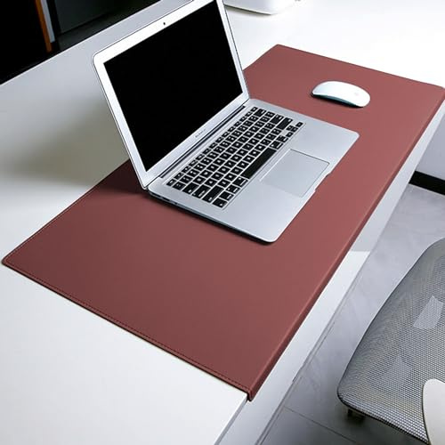 Schreibtisch-Schreibblock, PU-Leder-Schreibtischmatte, wasserdichte Laptop-Tastaturmatte, rutschfester Schreibtischtischschutz, Mauspad, Schreibtischunterlage mit Kantenschutz, 120 x 60 cm, Rot