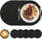 HNVNER Black Round Placemats and Coaster Set of 6, Woven Table Mats Washbale Heat Resistant Place Mats for Dining Table