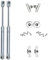 Premium 100N Gas Springs: Versatile Door, Furniture, and Cabinet Hinge Solution in Stylish Silver Finish, 2pcs