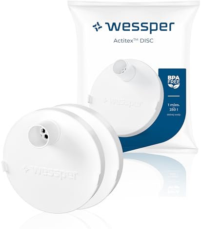 Wessper Wasserfilter für wasserflasche, Disc für Trinkflasche aus Tritan hergestellt aus einem patentierten mikroporösen Aktivkohle Vliesstoff, BPA FREI – 2 stück