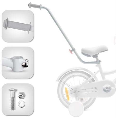 sun baby Barra di Spinta per Bambini Supporto per Bicicletta Unisex Presa di Spinta Dispositivo per Imparare Veicolo da Ciclismo (Grigio)