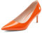 GENSHUO Décolleté con Tacco Basso da Donna, Scarpe Eleganti con Tacco e Punta Chiusa, Arancia, 37 EU