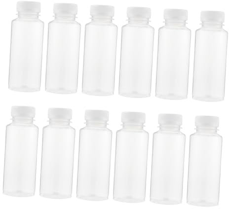 Zerodeko 24 Pièces 1 Bouteille De Lait en Plastique Bouteilles d'emballage Conteneurs Bouteilles De Lait De 250 ML Flacon à Bouchon Inviolable Pot à Lait Mini-Bouteille d'eau PP Thé Au Lait