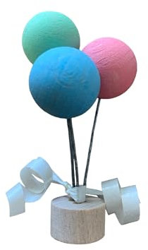 Stecker Geburtstagsstecker Luftballonstecker Mint-Rosa-Hellblau Geburtstagsring // Geburtstagsspirale Geburtstag // Luftballon aus Holz zur Dekoration Deko (Mint,Rosa+Hellblau)