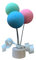 Stecker Geburtstagsstecker Luftballonstecker Mint-Rosa-Hellblau Geburtstagsring // Geburtstagsspirale Geburtstag // Luftballon aus Holz zur Dekoration Deko (Mint,Rosa+Hellblau)