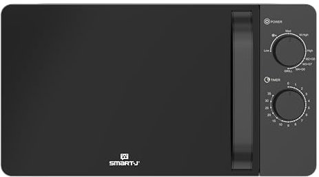 Forno a Microonde Smart-J da 20 Litri con Funzione Grill - Design Moderno Nero Lucido con Comandi Manuali Intuitivi, 800W Potenza, Timer e Funzioni Grill - Adatto a Qualsiasi Cucina
