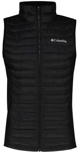 Columbia Men's Powder Pass Hybrid Vest, Puffer Vest Body Warmer, Black, XL