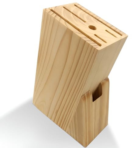 AUSYIWI Bloque cuchillos de cocina sin cuchillos, porta cuchillos de cocina, porta cuchillos de cocina para mostrador de cocina, con ranuras para tijeras y barra de afilado, bloque de cuchillos