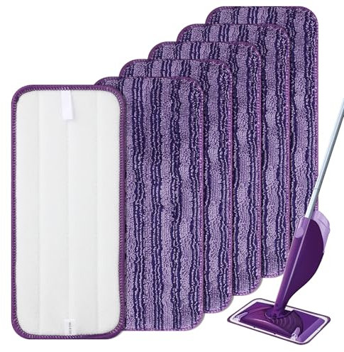 6 pièces Serpillères en Microfibre compatible avec Swiffer Wet Jet,Mop Pads Microfibres, Lingette pour Swiffer Wetjet, Têtes de rechange pour Nettoyage multi-surfaces Humides et secs