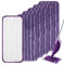 ZHYLUO 6 Pezzi Panno Microfibra Pavimenti Mop per Scopa Swiffer WetJet, Ricarica Lavabile e Riutilizzabile, Adatta per Legno Duro, Laminato e Piastrelle (Viola)