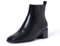 GENSHUO Stivaletti da donna 5 cm Tacco basso a punta Punta quadrata Cerniera laterale Moda Comodi stivali Chelsea Neri 37 EU