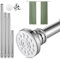 Tension Rods for Curtains,No Drilling Extendable Shower & Net Curtain Pole,Adjustable Telescopic Rail for Bathroom,Kitchen,Wardrobe,Door,Stainless Steel,47-160cm