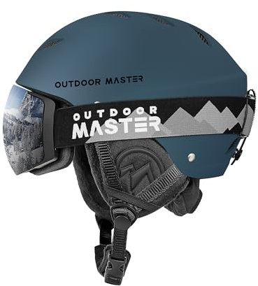 OutdoorMaster Skihelm Set,Kelvin Skihelm mit Skibrille PRO - Snowboard Helm Set für Männer, Frauen & Jugend