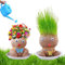 Graskopf Puppenpflanze, Blumenkopf Graskopf Puppen Pflanze, Wachsende Graskopf Puppenpflanze, Blumenkopf Graskopf Bonsai, Mini Bonsai Gras Kopf Figure, Graskopf Haarwuchs Spielzeug Mit Tablett
