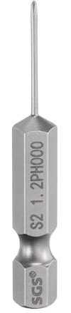 sourcing map #000 Phillips Screwdriver Bit PH000 1/4 Hex Shank 2 (50mm) Long Magnetic S2 Steel Industrial Grade Screw Driver Bit Cross Head Electric Drill Bits 0.047 (1.2mm) Rod