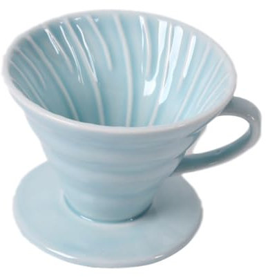 MUSISALY 1Pieza Taza de Filtro de Café Cerámica Diseño Cono para Goteo Manual Cafetera Artesanal para Casa u Oficina Color Azul