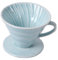 MUSISALY 1Pieza Taza de Filtro de Café Cerámica Diseño Cono para Goteo Manual Cafetera Artesanal para Casa u Oficina Color Azul
