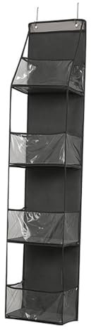 DDGAO Over Door Storage Organizer,4 Pockets Fabric, Hanging Wardrobe Storage, Behind The Door Hanging Organizer with PVC Windows for Toys, Magazine, Purses, Keys, Sunglasses, Hat