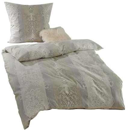 Traumschlaf – Flanell Bettwäsche Set – Flanell Bettbezüge aus 100% Baumwolle mit Reißverschluss – Winter Bettgarnitur mit edlem Motiv 155x220 cm + 80x80 cm