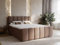 GRAINGOLD Cloud Bett 200x200, Boxspringbett mit Bettkasten, Polsterbett mit Bonell-Matratze, Samt Stoff, mit Topper, mit Kopfteil (Braun, 200x200)