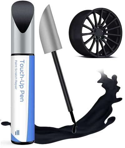 Vernice opaca nera per ritocchi – Compatibile con cerchioni Ford, riparazione fai da te di danni al marciapiede con vernice colorata coordinata