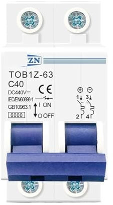 Disjoncteur à courant continu 2P 20A DC 440V MCB courbe C