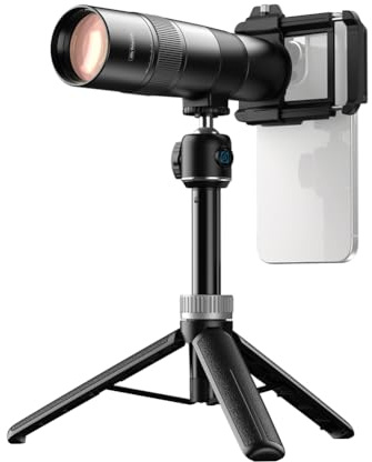 Yarryuter -T30X Phone Telephoto Lens HD Internal Focus with Tripod 30X Telephoto Lens for Concert Telephoto Photography