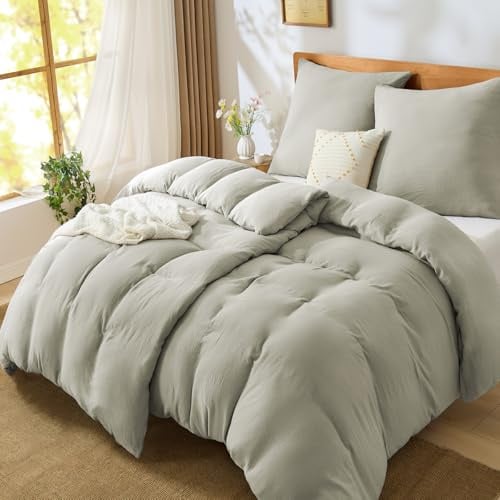 BEDELITE Musselin Bettwäsche 135x200 4teilig Baumwolle, Taupe, ÖKO-TEX | Sommer Bettwäsche-Sets mit Reißverschluss, Bettbezug 2er Set 135x200cm mit 2 Kissenbezüge 80x80cm, weiche und atmungsaktiv