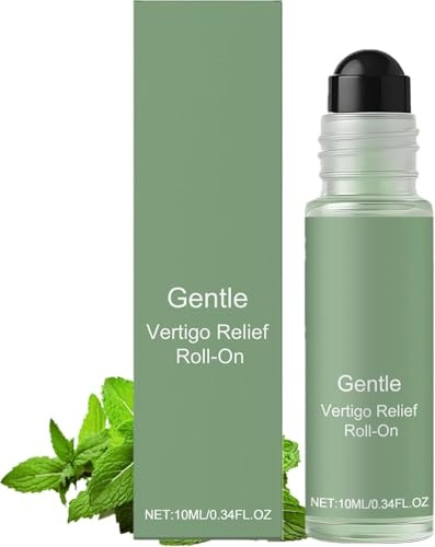 Natural Anti-Dizzy Roll-On 10ml, Motion Sickness Relief Essential Oil Roller, Portable Vertigo Support Stick for Travel, Quick Absorption Formula for Neck & Temples (10ml)