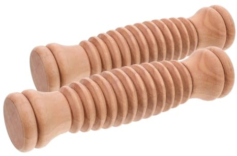 DECOMELODY Rouleau de Massage Pied en Bois 2pcs Bâton de Massage en Bois Manuel Confortable pour Jambes et Fitness pour Bien-être