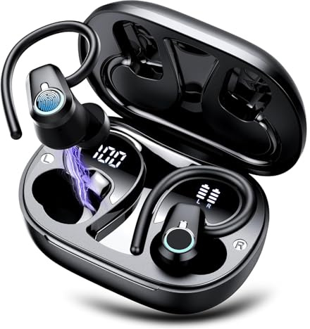 Witfoam Écouteurs Bluetooth 5.3 sans Fil Sport, Oreillettes Intra-Auriculaires 50H Autonomie, Casque Bluetooth ENC 4 Micros, Son Stéréo HiFi 3D, IP7 Étanche, USB-C Charge Rapide, LED, Android iOS