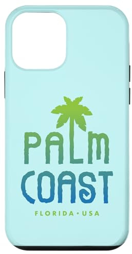 Hülle für iPhone 12 mini Palm Coast Florida Typografisches Palmen-Design