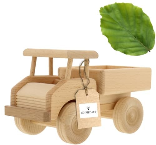 HOFMEISTER® Kleiner Lastwagen aus Holz für Kinder - Perfektes Spielzeug zum basteln und Bemalen 21 x 11 x 12 cm